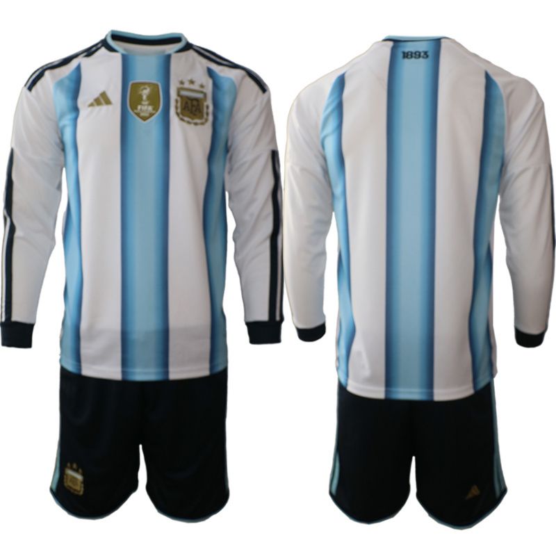 Men 2026 World Cup National Team Argentina home blue blank long sleeve Soccer Jersey->argentina jersey->Soccer Country Jersey